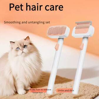 Juego de cepillos universales para aseo de mascotas (gatos y perros), cepillo desenredante para pelo largo y corto, herramienta de aseo quitapelos anti-obstrucción