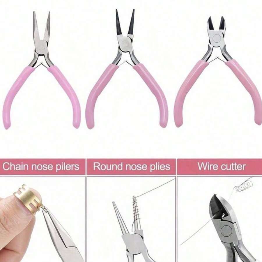 Mini Angled Pliers, Round Bent Nose Pliers, Insulated Pliers Suitable For Jewelry Making Tools - Multicolor - View 1