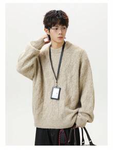 Men Sweaters - Oatmeal Color - View 4