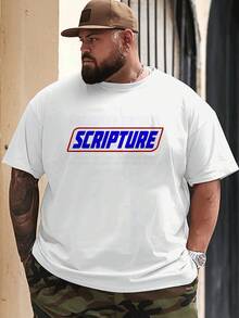 1PC Men's Plus Size Hungry Grab A Scripture T Shirt Matthew 5 6 Christian Faith Quote Religious Gift Apparel - 白色 - 查看 3
