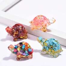 Una pieza de joyería de tortuga con cristal adhesivo, artesanías de tortuga hechas de cristal, regalos de cristal y adornos decorativos para el diseño de interiores. - Multicolor - Ver 1