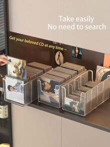 Set de 2 organizadores apilables de CD de plástico transparente, estantería para exhibir CDs, caja de almacenamiento de CDs, ideal para estantería de medios y organización, excelente para oficina en casa, entusiastas de la música - Multicolor - Ver 8