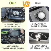 ZAQEstufa de Campamento Plegable de 2 Quemadores con Plancha y Sartén Estufa de Gas de Campamento Portátil con Mango de Transporte 2 Quemador Ajustable de Encendido por Piezo - como en la foto - Ver 7