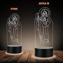 Lámpara de  Tadeo, Luz Nocturna 3D, Lámpara de Noche , Ilusión 3D, Lámpara de ílico de Luces Cambiantes, Decoración de Habitación 3D, Lámpara Religiosas 3D(default) - Multicolor - Ver 3