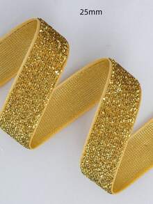 7-38mm Cinta de terciopelo dorada brillante para envolver regalos de Navidad, decoración navideña, cinta de terciopelo de color onion con brillo - Dorado - Ver 10