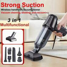 2-In-1 Handheld Vacuum Cleaner, Powerful Wet & Dry Vacuum Cleaner For Car, Home, Office And Pet, Includes Multiple Nozzles/Mini Floor Mop