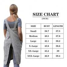 Japanese Aprons Plus Size Smock For Women With Pockets Cross Back Pinafore Dress Apron BaFKing CooFKing Gardening,3X-Large,FArmyssGreen - Quân đội Xanh - Xem 8