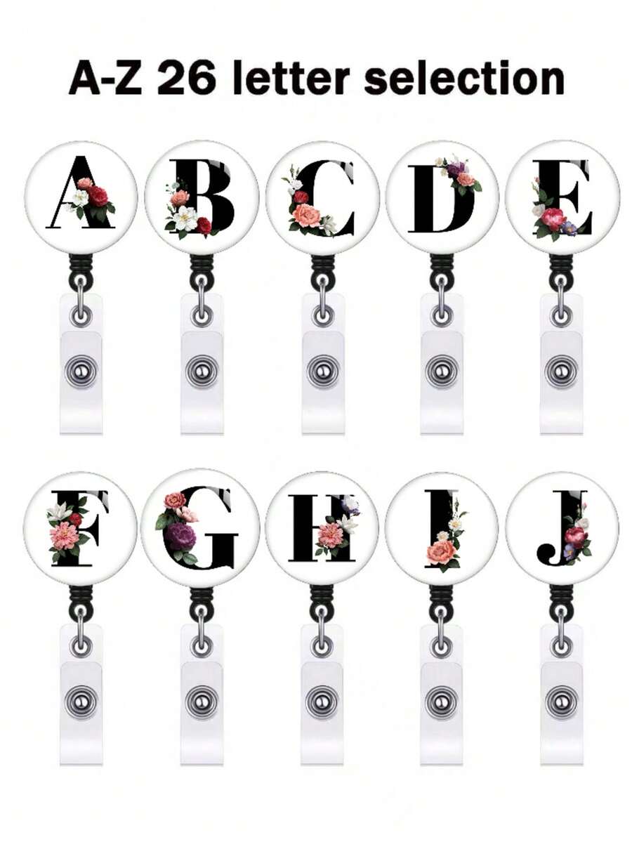 1pc Retractable ID Badge Reel With Clip, Rotary Clasp Fit For A-Z ID Cards, White Glass Keychain, Suitable For Nurses, Doctors, Office Supplies, Back To School Identification, Meaningful Gift For Halloween, Christmas, Valentine's Day, New Year For Friends, Colleagues, Teachers, Elders