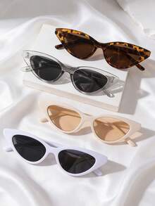 4pcs Fashionable High-End Personalized Streetwear Cat Eye Fashion Glasses - Multicolor - View 10