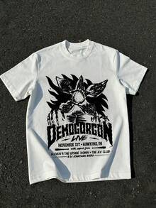 Strange Stories, Comfortable And Casual Boys' White Round Neck Short Sleeve Hoodie Made Of Polyester Fiber Material - White - View 1