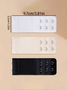 3 chiếc dây nối dài áo ngực co giãn có thể điều chỉnh - Dây nối dài đồ lót thoải mái, phù hợp với nhiều kích cỡ áo ngực. - Nhiều màu - Xem 3