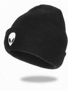 1 pieza Gorro de punto bordado con diseño de alien, gorro de esquí unisex para invierno cálido - extranjero - Ver 16