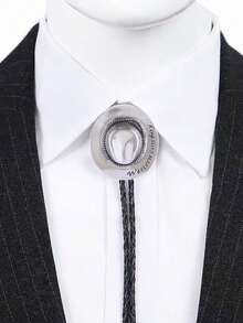 Style cowboy occidental Bolo Tie, Divers accessoires de cowboy animaux, Bolo Tie guitare country, Accessoires chaîne de pull, Pendentif en cordon  polyvalent pour fête décontractée, mariage, garçons d'honneur, meilleur choix de cadeau - Multicolore - Voir 3