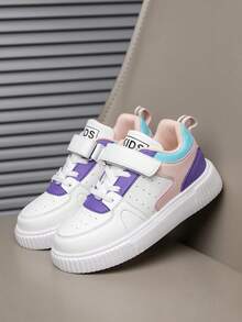 Zapatillas deportivas casuales para niños, zapatos deportivos de moda, transpirables y cómodos con suela antideslizante, ligeros y de corte bajo para estudiantes y niños, lindos colores rosa y morado en tallas para niños pequeños y preescolares - Morado - Ver 4