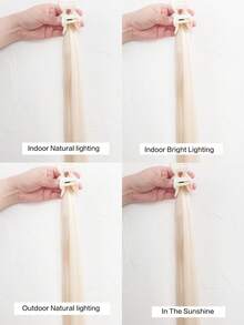1pc 18 Inch Straight Hair Ponytail Wig With Clip, Suitable For Women - Multicolor - View 12