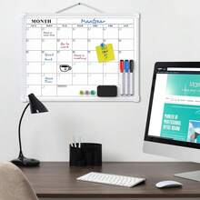 MaxGear Monthly Calendar Dry Erase Board For Wall, 16\X12\ Small Hanging Double-Sided White Board, Portable Whiteboard For Planning, Drawing, Memo, To Do List, Schoolsss, Home, Kitchen, Office,White - 白色的 - 查看 9