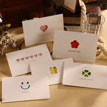 极简剪纸明信片和贺卡 - 节日贺卡、创意生日贺卡 - 来自花店的简约情人节感谢卡 - 适合送给朋友、爱人和家人，表达爱意和关怀 - 彩色 - 查看 9