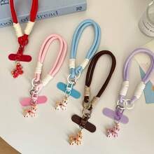 1 chiếc dây đeo cổ tay hình ngựa in chữ Tết Nguyên Đán, dây đeo điện thoại dễ thương có dây buộc, phụ kiện trang trí điện thoại, phù hợp với hầu hết các loại ốp lưng, miếng đệm có thể tháo rời, dành cho nam và nữ, chống mất và chống rơi, dây đeo cổ tay tiện dụng. - Nhiều màu - Xem 2