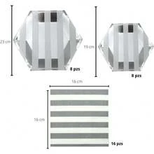 Disposable Kitchenware - ลายทางสีเงิน - ดู 2