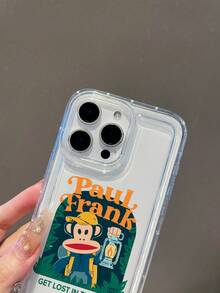 官方授权 Paul Frank 透明气垫手机壳，全包式保护壳，猴子图案，兼容 13/14/15/16/17 Pro Max - 彩色 - 查看 3