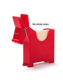 可爱红色PVC桌面记事本收纳架，带便签纸分发器 - 趣味实用办公桌收纳架，家居或办公装饰佳品，可爱办公用品