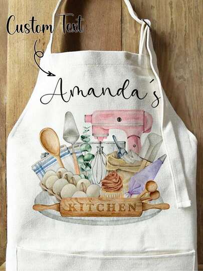 Delantal a prueba de polvo personalizado - Delantal de cocina sin mangas estilo nórdico personalizado para hombres y mujeres, delantal de limpieza de cocina personalizado, delantal sin mangas a prueba de polvo unisex para fiestas, bodas, compromisos, hogar, reuniones, aniversarios, regalo de Navidad