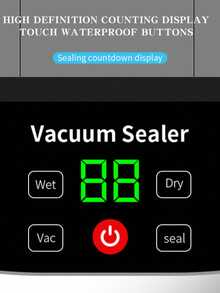 1pc Automatic Vacuum Sealer Machine For Home Use, Equipped With Vacuum Pump, Includes 10pcs Vacuum Bags, Wet & Dry Use, USB Rechargeable, Battery Capacity: 2000mAh - Black - View 4