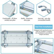 Banco de Bañera Ajustable, Silla de Ducha de Aluminio, Adecuado para Usuarios Mayores. - blanco cremoso - Ver 3