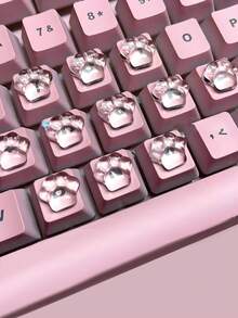 32 Nail Crystal Transparent Enlarged Mother Keycap Stickers, Nail Typing Artifact Keyboard Stickers, Nail Typing Assistant With Raised 3D Long Nails, Dedicated Transparent Decoration That Does Not Damage Nails, Transparent DIY Keyboard Cap Self-Adhesive Office Mother Nail Protection, Transparent Glass Material, (With Free Round Seamless Nano Transparent Adhesive) - Clear - View 5