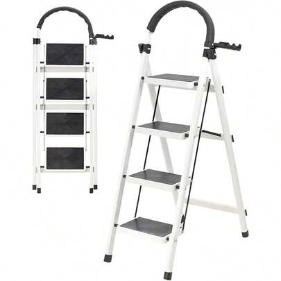 SELECTSHOP Escalera De Tijera Escalera Tubular Escalera Plegable Hecha de Acero Inoxidable Escalones Y Patas Antideslizantes Altura (2 Escalones)