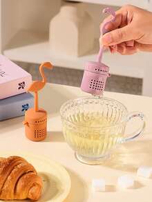 2pcs Crane Shaped Tea Infuser, Separable Tea Leaf And Water, Tea Cup Tea Strainer, Multifunctional Filter, Suitable For Tea Leaves, Coffee Grounds, Spices, Etc. - Multicolor - View 4