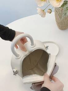 1件酒红色、樱桃红色、心形丝带蝴蝶结装饰可爱韩版女士单肩包、时尚斜挎包，是送给女朋友的理想情人节礼物 - 白色 - 查看 7