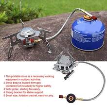 ZAQHornillo de Gas Portátil 3500W con Encendido Piezoeléctrico Estufa de Camping para Cocina al Aire Libre Picnics Viajes Cocina Exterior Familias Acampantes - como en la foto - Ver 3