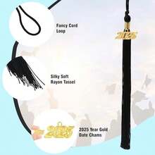 2025 Graduation Tassel With Gold Date Drop, Fits Bachelor Caps For 2025 Graduation Ceremony On College, Primary And Secondary Schools (Blue+Yellow) - Hồng - Xem 3