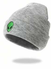 1 pieza Gorro de punto bordado con diseño de alien, gorro de esquí unisex para invierno cálido - extranjero - Ver 10