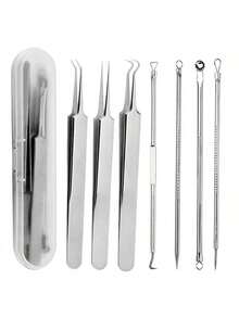 Kit removedor de puntos negros 2 en 1, juego de herramientas de alta calidad para extraer puntos negros con estuche, adecuado para hombres y mujeres, set de limpieza facial, herramienta esencial para el cuidado de la piel y el maquillaje, excelente regalo para volver a la escuela - Multicolor - Ver 1