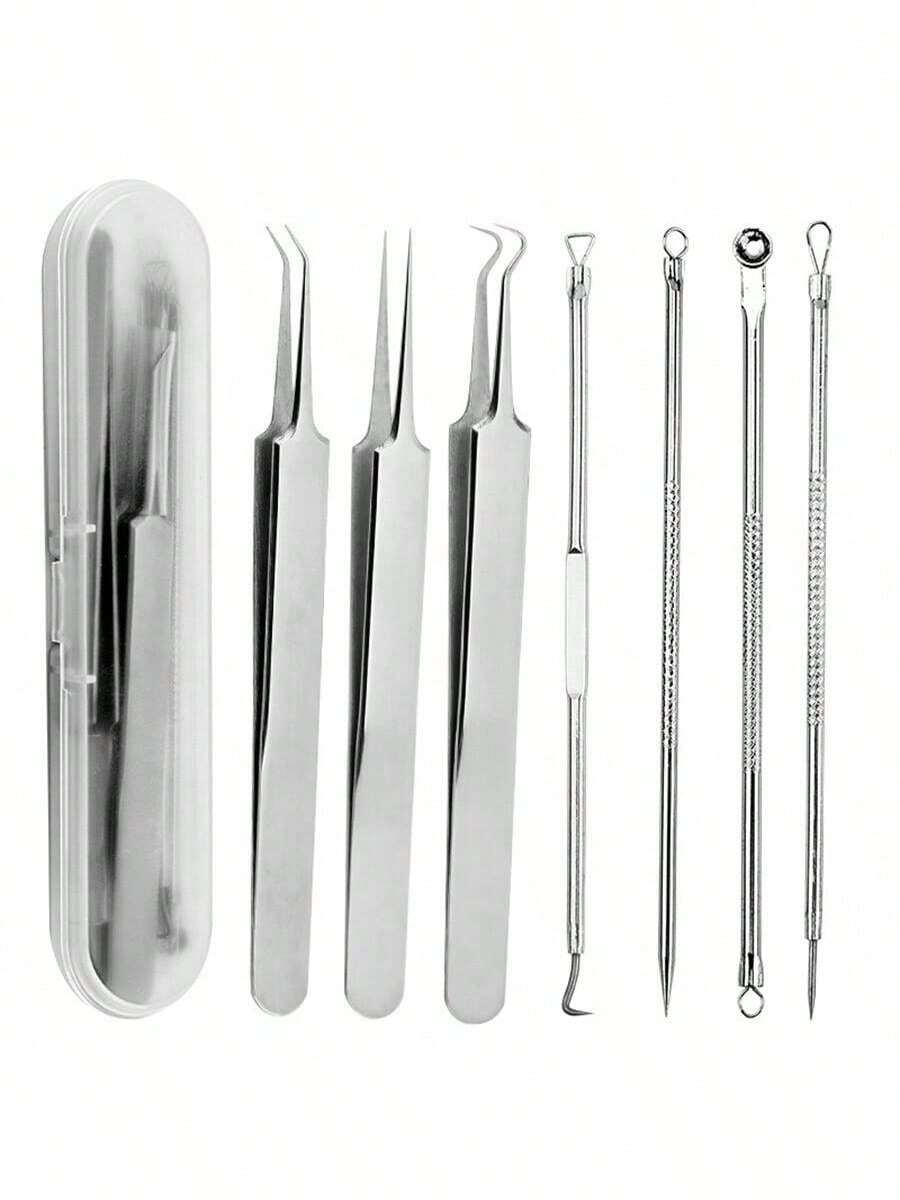 Kit removedor de puntos negros 2 en 1, juego de herramientas de alta calidad para extraer puntos negros con estuche, adecuado para hombres y mujeres, set de limpieza facial, herramienta esencial para el cuidado de la piel y el maquillaje, excelente regalo para volver a la escuela - Multicolor - Ver 1