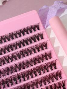 40pcs/10 Pairs High Capacity Segmented Self-Adhesive False Eyelashes, Natural 3D Eyelashes - Black - View 8