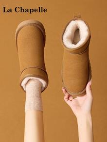 1双 La Chapelle 女士软底休闲鞋，低帮户外平底鞋，圆头低跟纯色优雅软底徒步鞋，适合学生、毕业照穿着，平底鞋，女士踝靴 - LA-YJF001駝色 - 查看 8