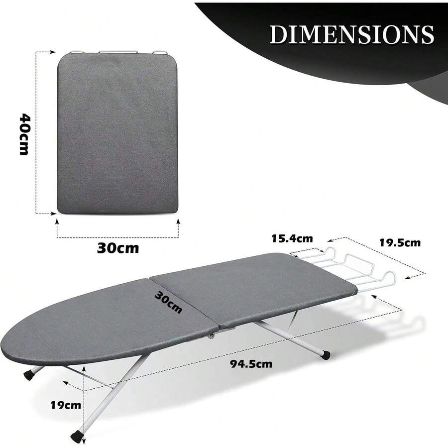 Tabla de Planchar Plegable,Ironing Board con Marco Hierro Funda,para Usar sobre la Mesa o la Cama,algodón Acolchada Resistente a Las Quemaduras Lavable, Duradera - 1 - Ver 1