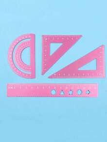 Règle en métal en forme de cœur, règle triangulaire et rapporteur, convient aux étudiants, architectes, arpenteurs, à la maison, à l'école, au bureau et autres occasions