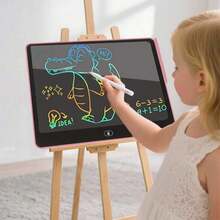13英寸大屏幕电子写字板 - 一键可擦写可重复使用绘图板，配有触控笔，儿童教育艺术玩具，耐用PVC材质，创意学习工具，现代儿童家具，光滑表面，适合作为圣诞节、万圣节等11个节日的礼物 - 彩色 - 查看 2