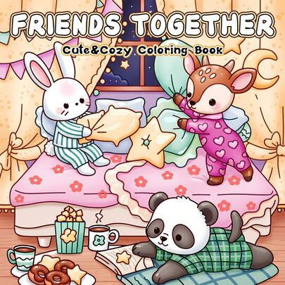 Adult Coloring Book For Friends, Cute & Comfortable Atmosphere, Relaxing Minimalist Doodle Design, Great Birthday, Christmas, New Year, Back To School Gift, Stationery