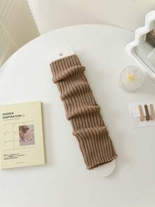 New Women Arm Warmers Japanese White Black Goth Knitted Fingerless Gloves Ankle Wrist Sleeves Harajuku 52cm Gloves - A - View 8