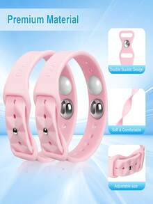 MEIYYJ 1 Pair/2pcs Anti-Motion Sickness Wristbands, Silicone Double-Clip Bracelets, Ergonomic Design - Pink - View 2