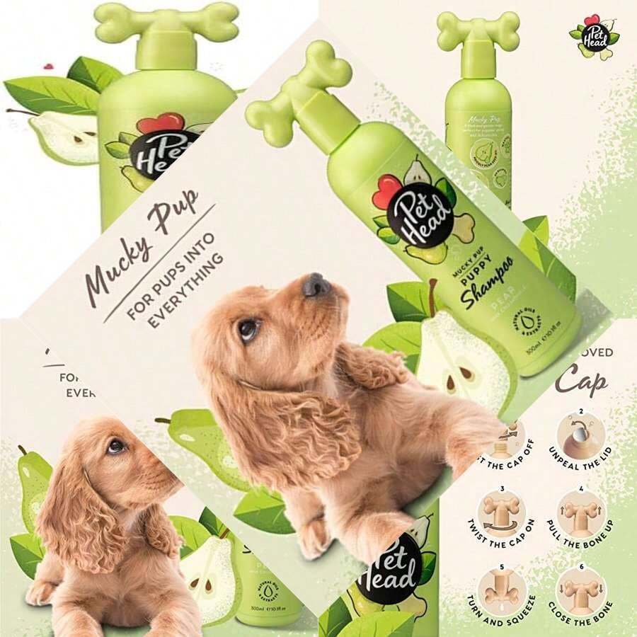 Puppy Shampoo for Professional Grooming Gentle Vegan Formula with Pear Scent Made in USA Suitable for 8 Weeks and Above - como en la foto - Ver 1
