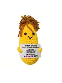 This Handmade Plush Doll Figurine Features An Uplifting Message, Making It A Great Small Gift For Friends And Family. The Adorable Knitted Toy Is Perfect For Displaying In The Living Room Or On A Desk, Suitable As A Birthday Present Or Room Decor. - Multicolor - View 15