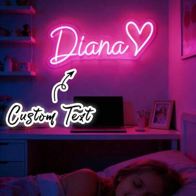 Luz de neón personalizada - Lámpara decorativa de acrílico con alimentación USB, regulable, ideal para dormitorio, boda, cumpleaños, sala de estar, Navidad y decoración de fiestas. También es una excelente luz de neón para decoración de pared, un regalo ideal para amigos, especialmente para vacaciones y aniversarios, y un regalo perfecto para ella., Luces de hadas