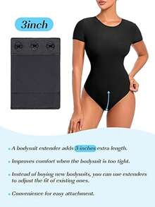 1pc Women's Premium Leggings Bodysuit Extender - Adjustable Length, Comfort Fit, Shapewear Enhancer - Multicolor - View 7