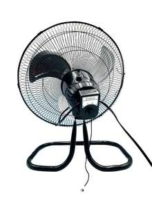 Ventilador 3 en 1,  de 3aspas, 3 Velocidades, 18", Negro Ventilador de Pedestal, Abanico de 3 Aspas Giratorio de 18 Pulgadas, Para Habitaciones y Espacios Largos, Oficinas, - Negro - Ver 3
